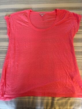 Lilly Pulitzer Neon Pink Short Sleeve Scoop Neck Tee
